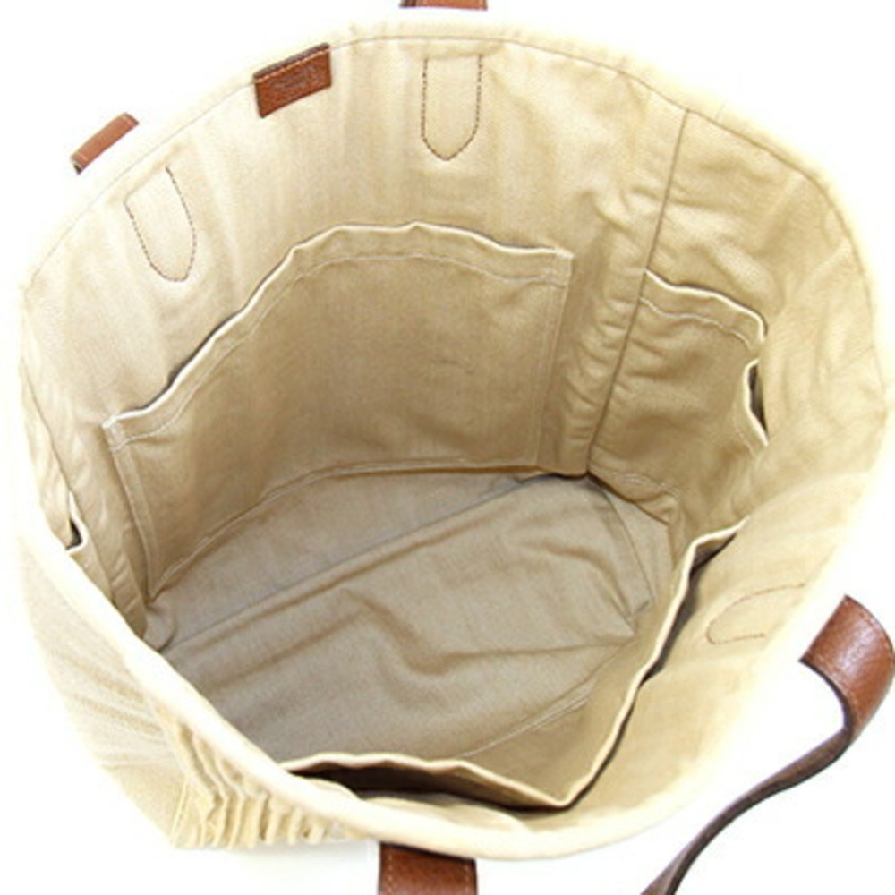 Hermes Cabas Calicut Tote Bag, Canvas and Leather, Beige Brown, □L Stamp, Man... - Picture 3 of 10